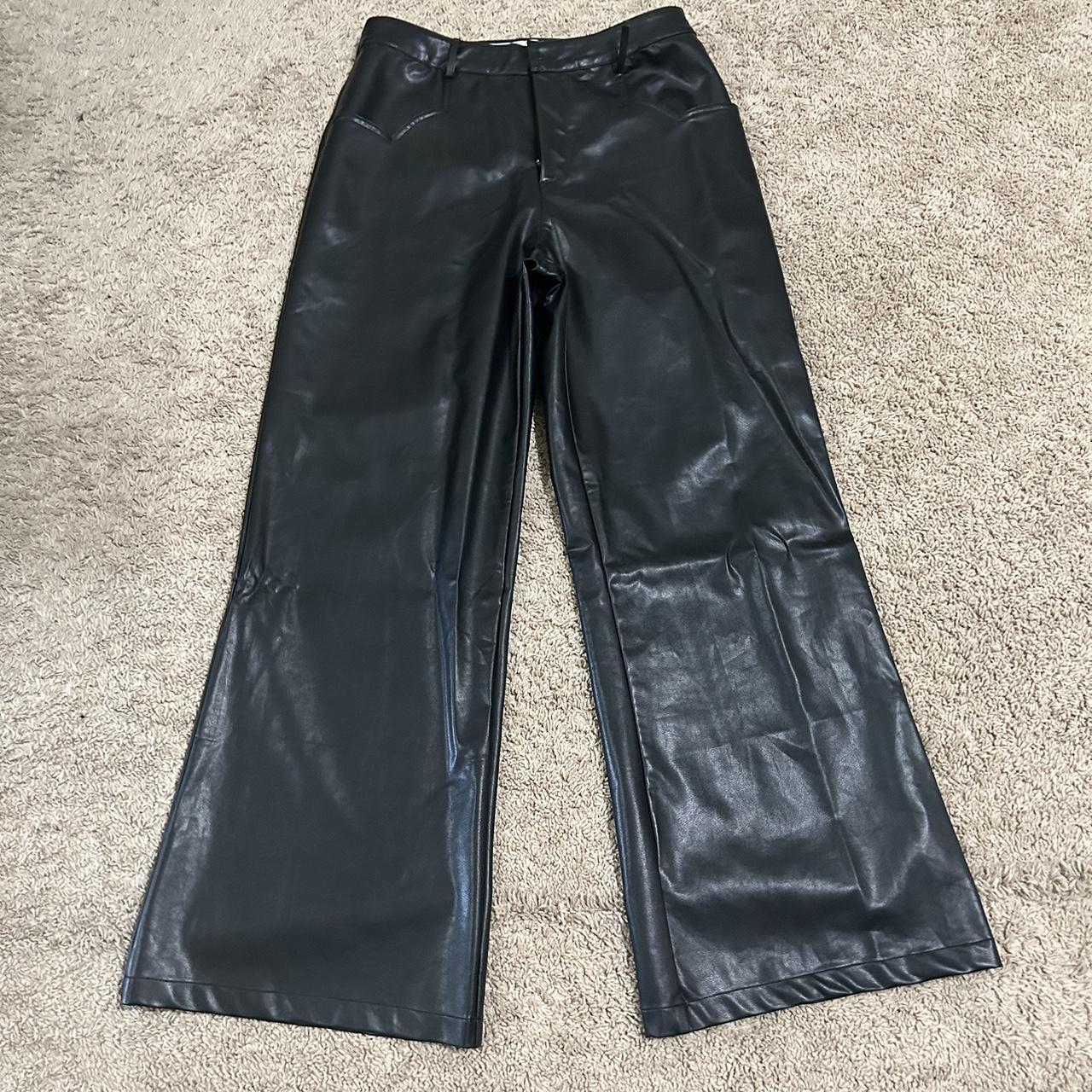 Rustial leather pants Size medium Waist 32-33 Belt... - Depop