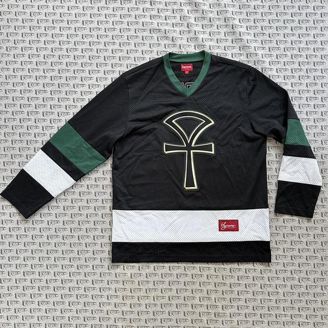 SS18 Supreme Black Ankh Hockey Jersey -FREE... - Depop