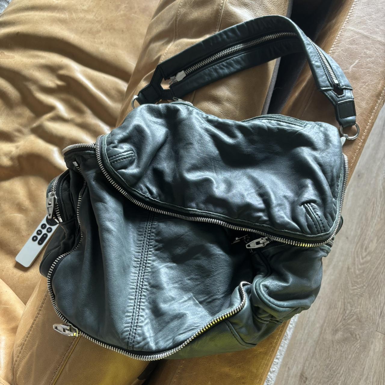 Black leather Alexander wang zipper bag | Depop