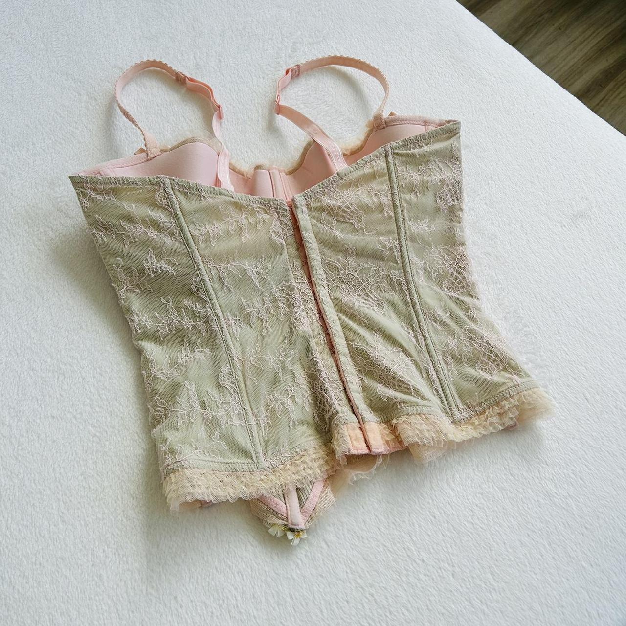 Chantal Thomass fairycore pastel green corset top... - Depop