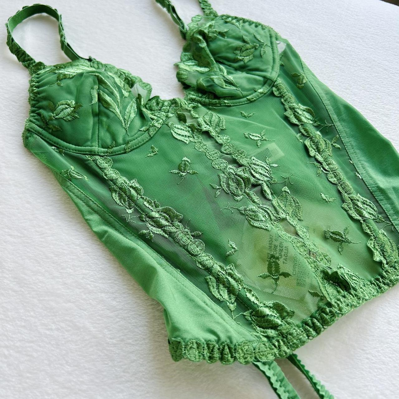 NWT Malizia by La Perla Italian garden green corset... - Depop