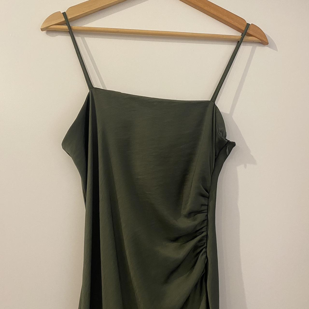 Lovely sage green Zara slip dress. Condition is... - Depop