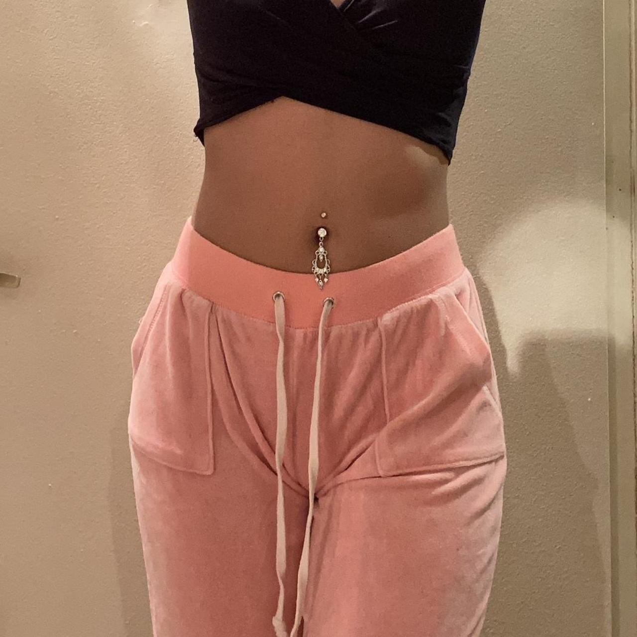 Pink juicy couture bootcut sweats Size large - Depop