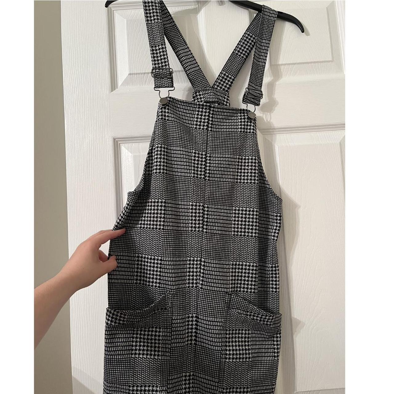 houndstooth/plaid overall dress 🕸️ SO PERFECT FOR - Depop