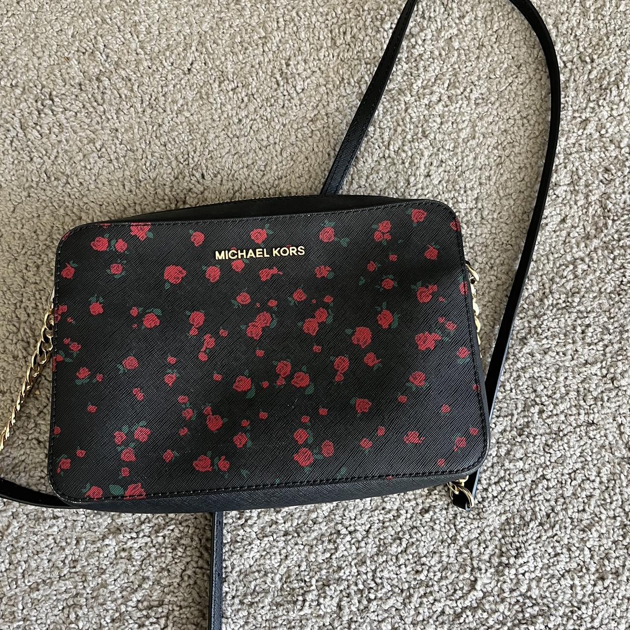 Small Red Michale Kors Cross Body Bag with a - Depop