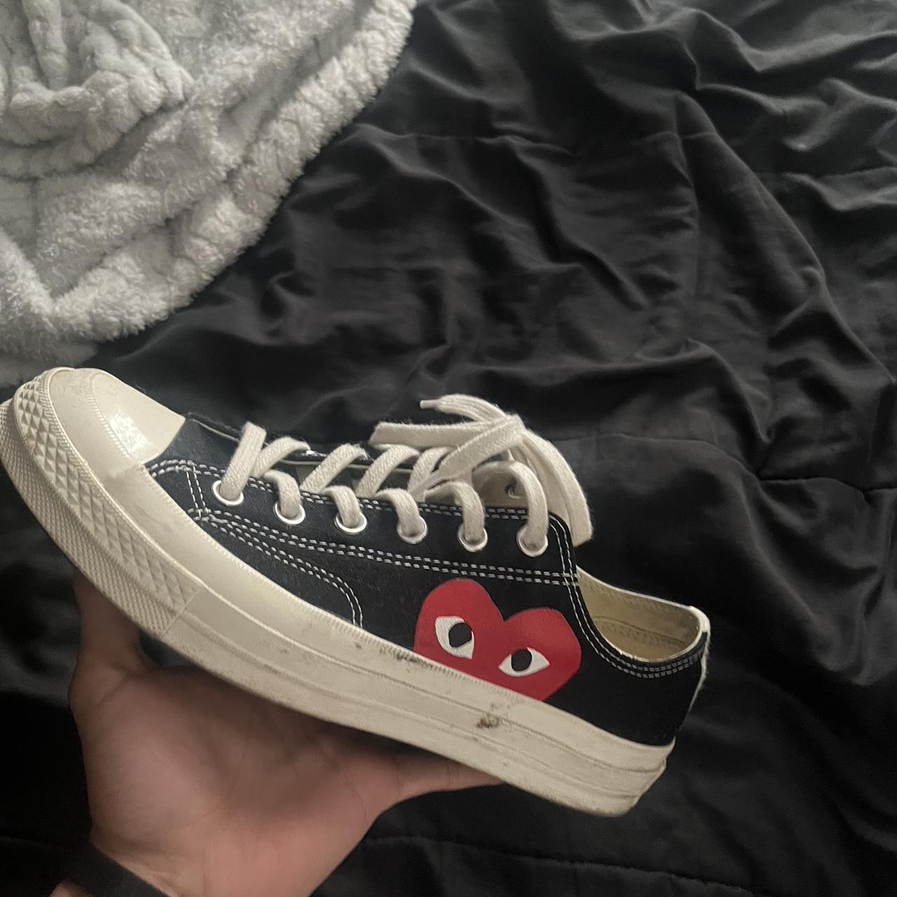 CDG ️ heart converse no box size 7.5 but they run... - Depop