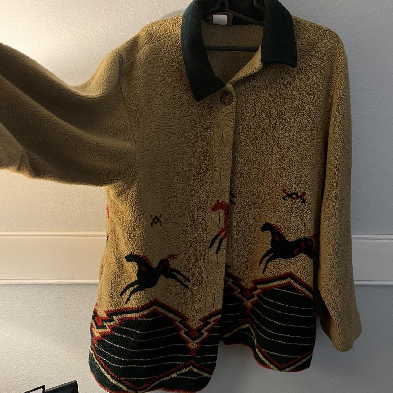pre-owned horse print cardigan
