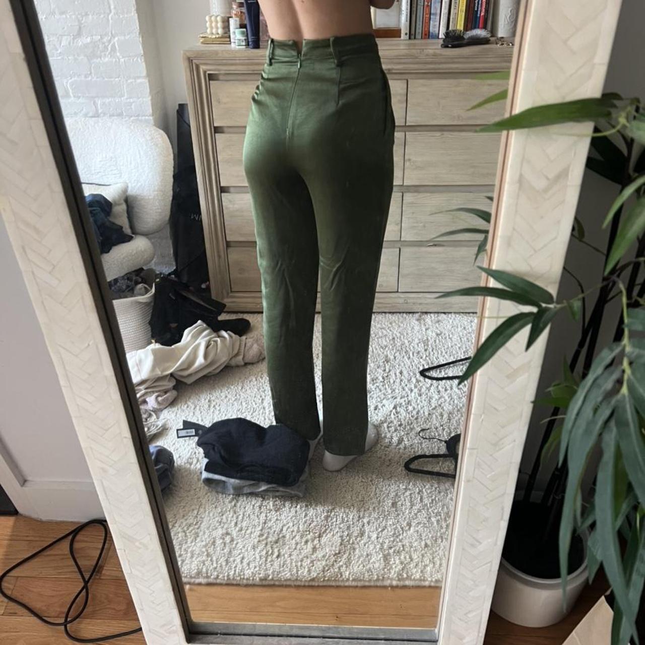 Lovers + Friends Women's Green Trousers Depop