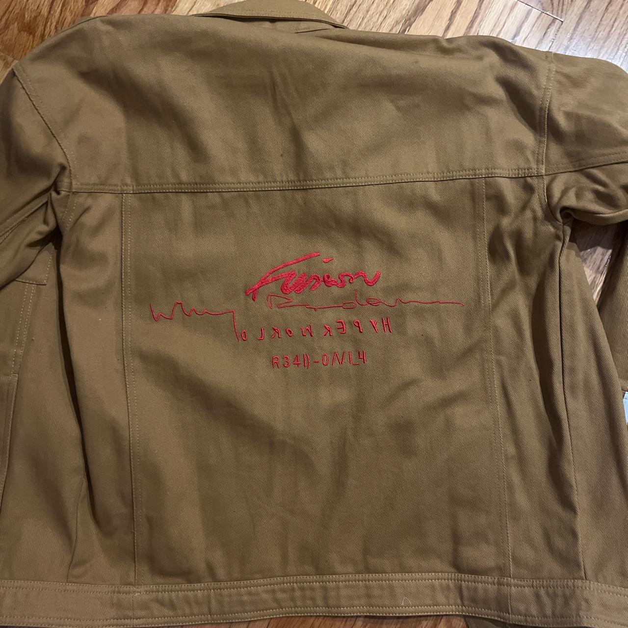Rare adidas jean jacket in brown with embroidery Depop