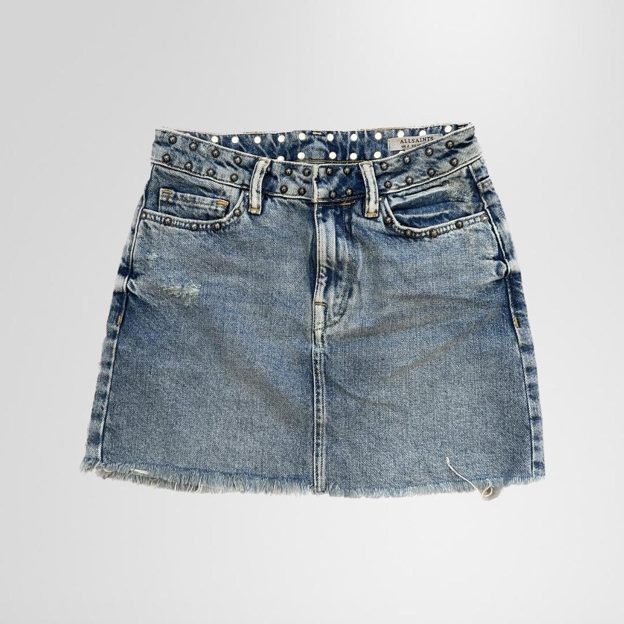 mini denim skirt - never worn - size 00 #denimskirt... - Depop