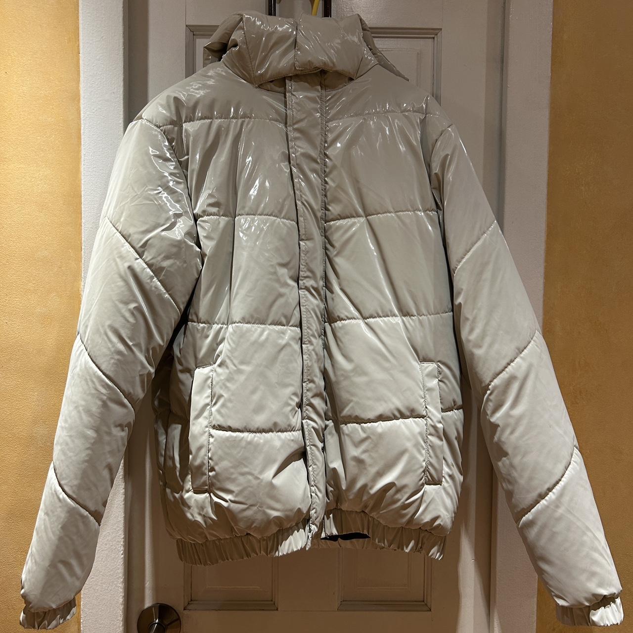 BooHooMAN shiny greige puffer