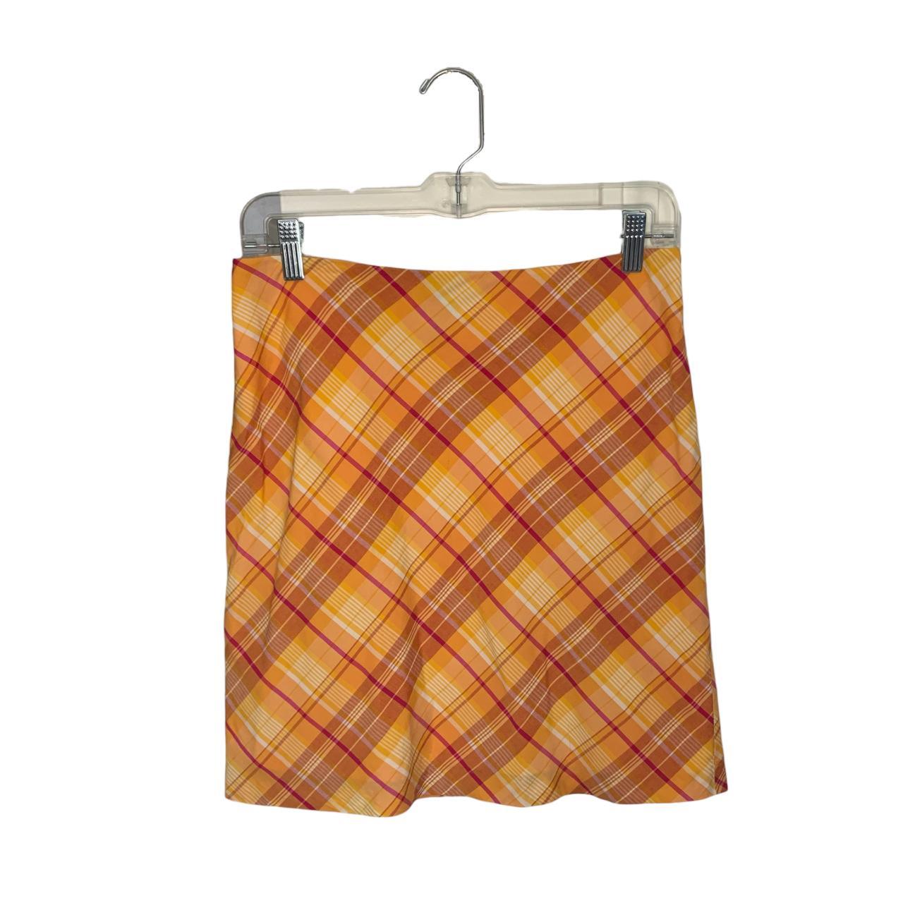 American eagle clearance yellow plaid skirt