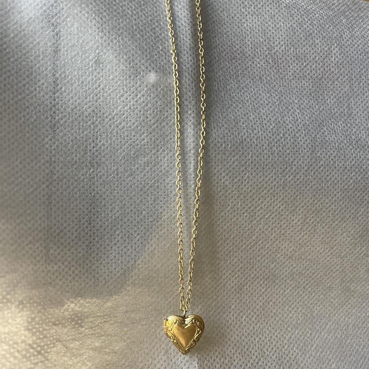 Gold heart locket necklace from brandy Melville... Depop