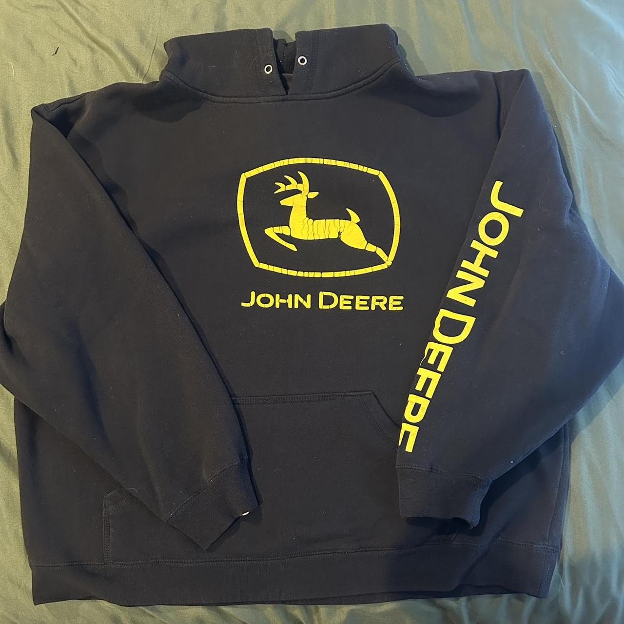 John Deere Black Hoodie Length-26” Shoulder to... - Depop