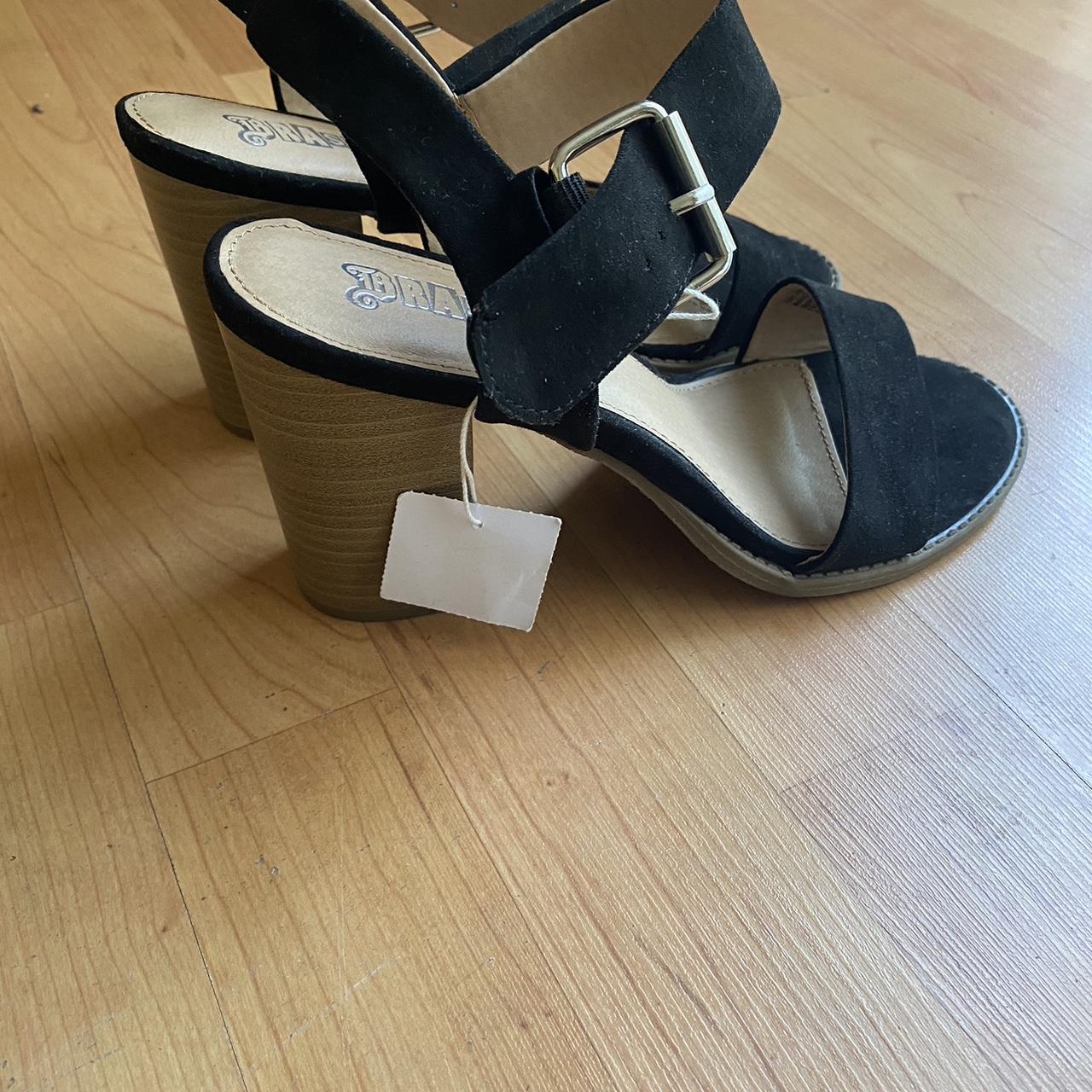 Brash cute black block heel sandals size: 8.5 - Depop