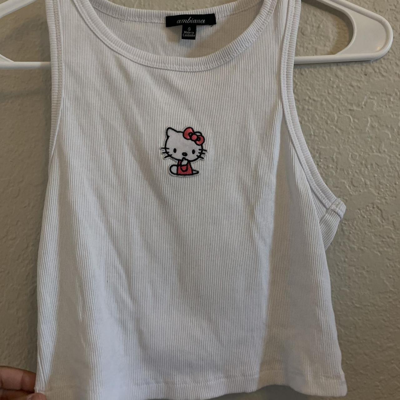 Hello Kitty White Tank Top Size Small Shipping Depop 3731