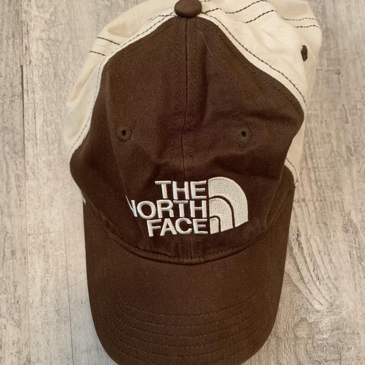 The North Face Brown & Beige Cap - Good condition -... - Depop