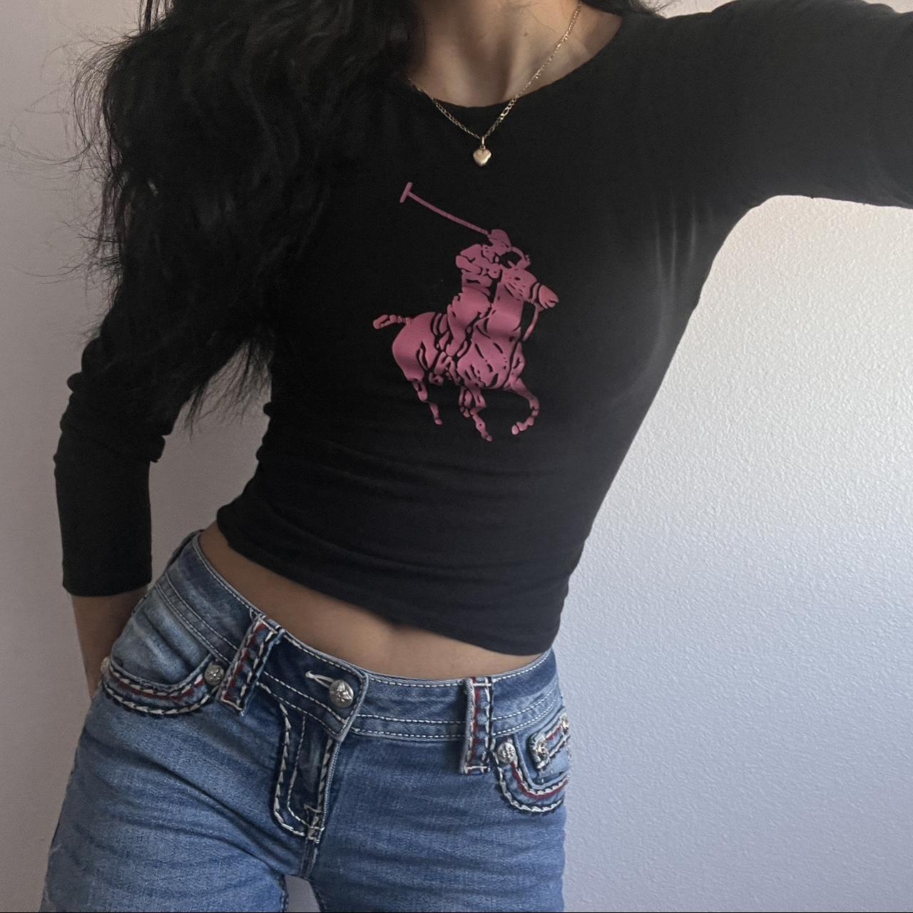 Black Ralph lauren pink pony long sleeve fits a s-xs... - Depop