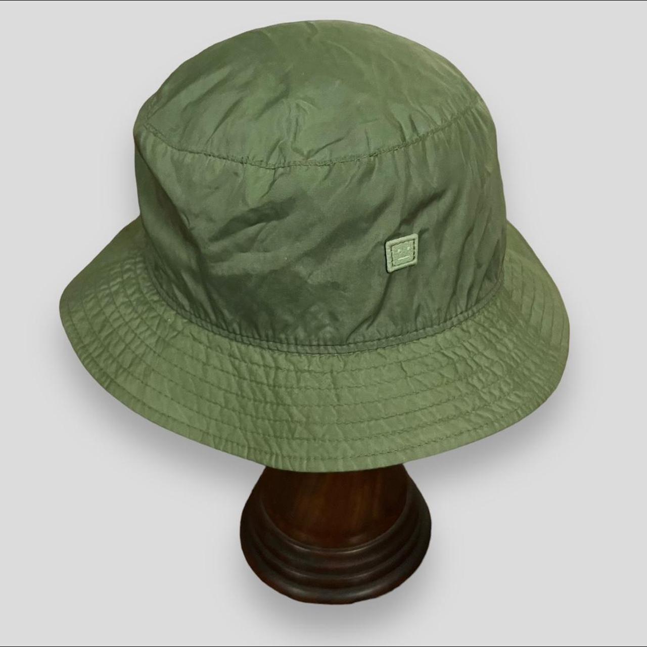 Acne Studios Green Nylon Bucket Hat Size one size... Depop