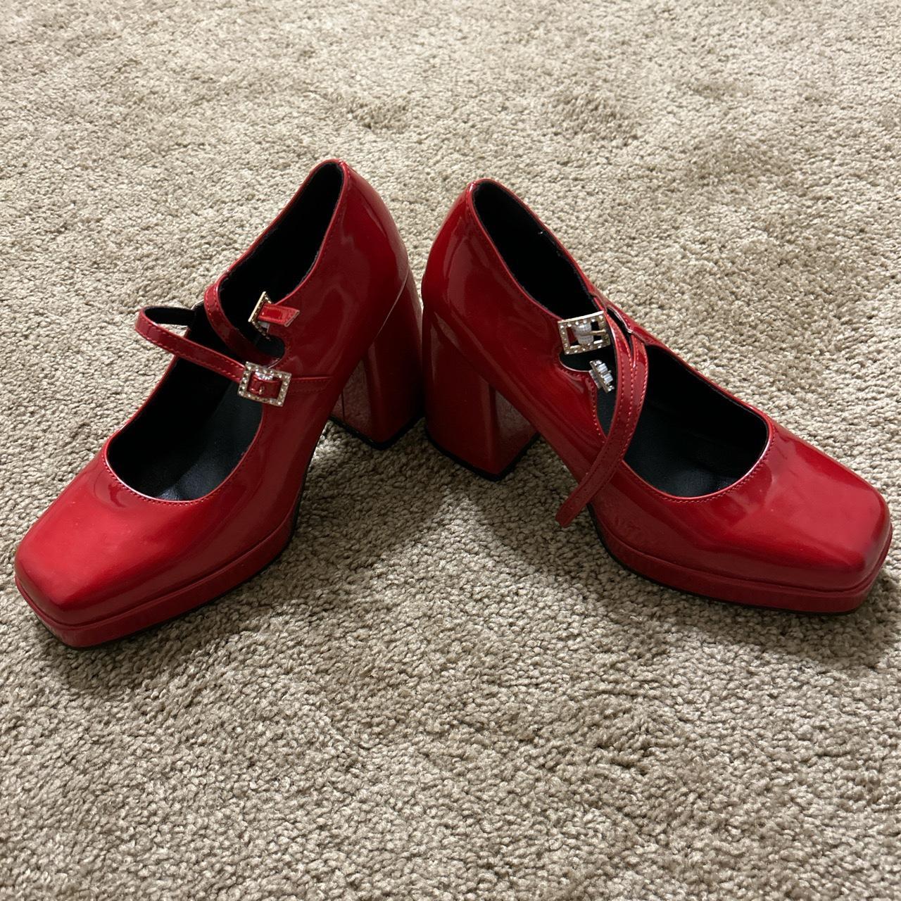 Red shein mary janes! Worn once & in great... - Depop