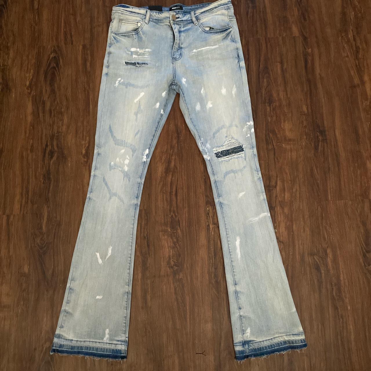 Men's Light Wash Stacked Skinny Jeans