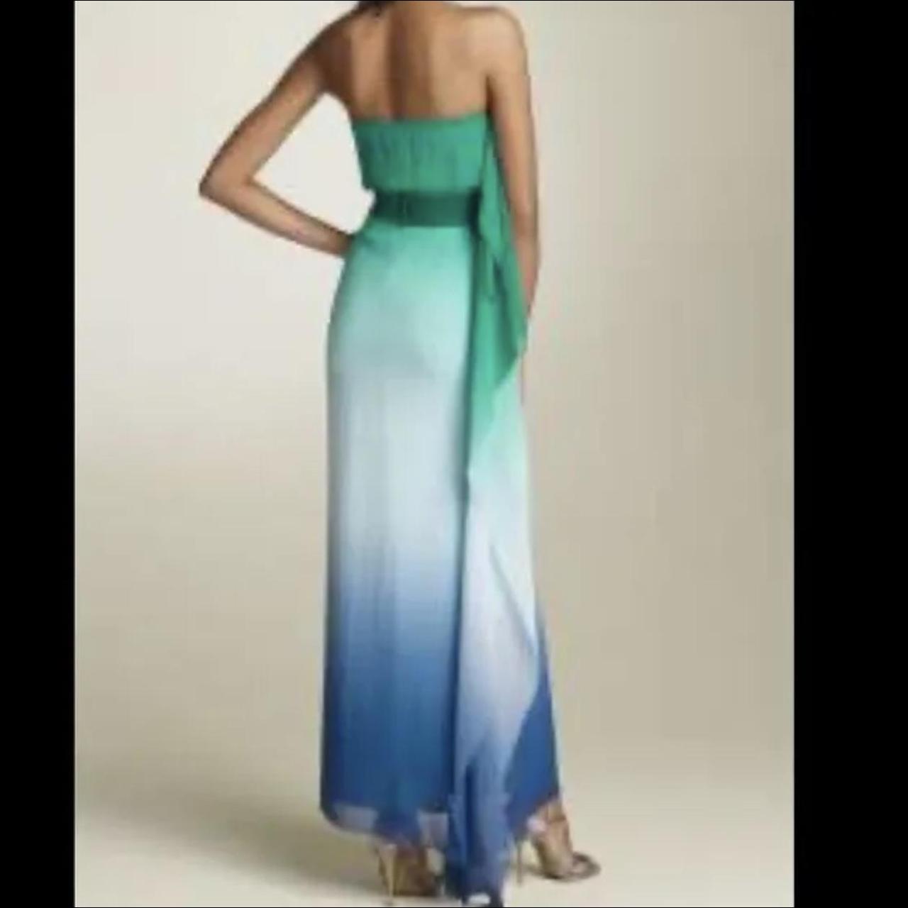 New 398 BCBGMaxazria Silk Blue Green Ombre Flowy