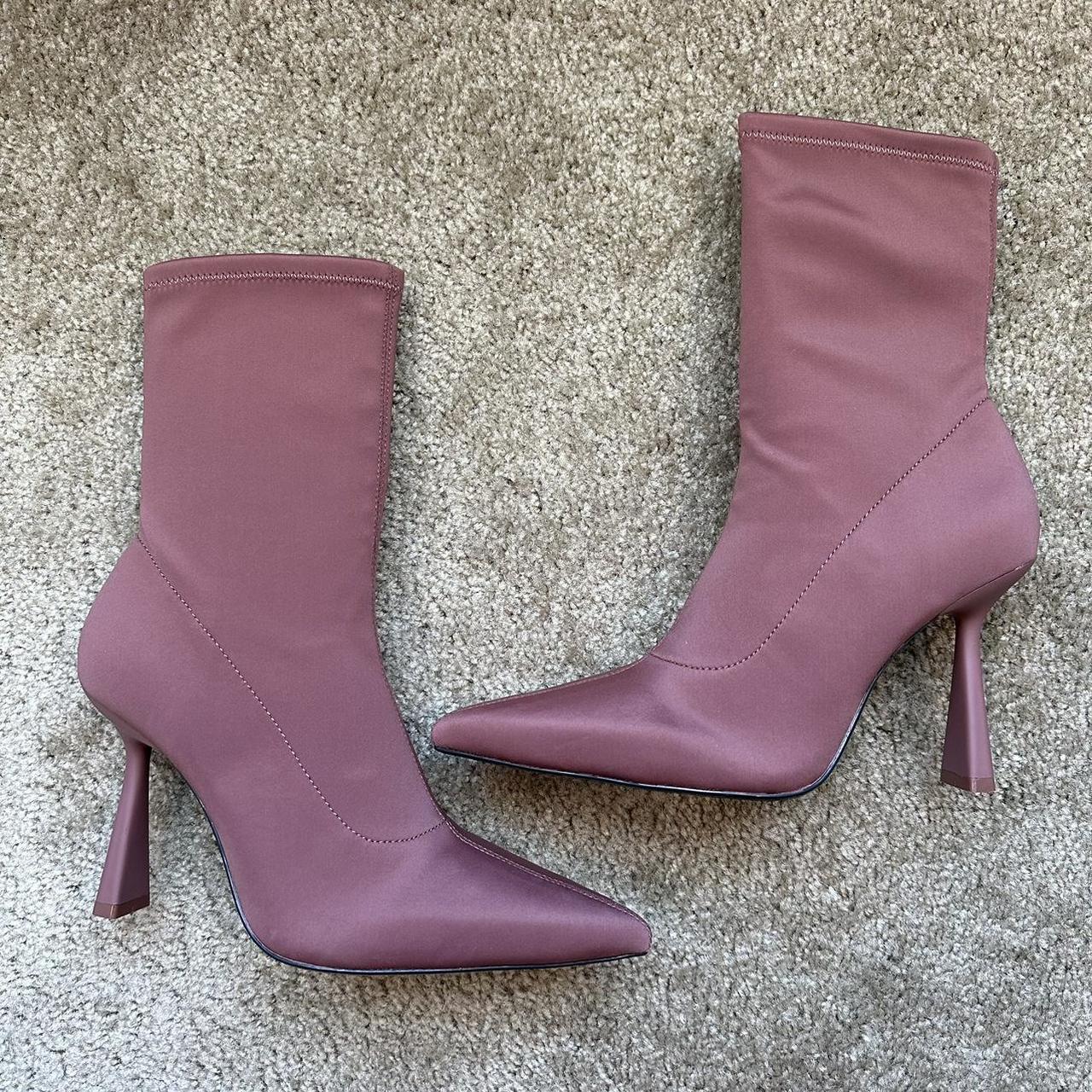 Pink stretch boots best sale