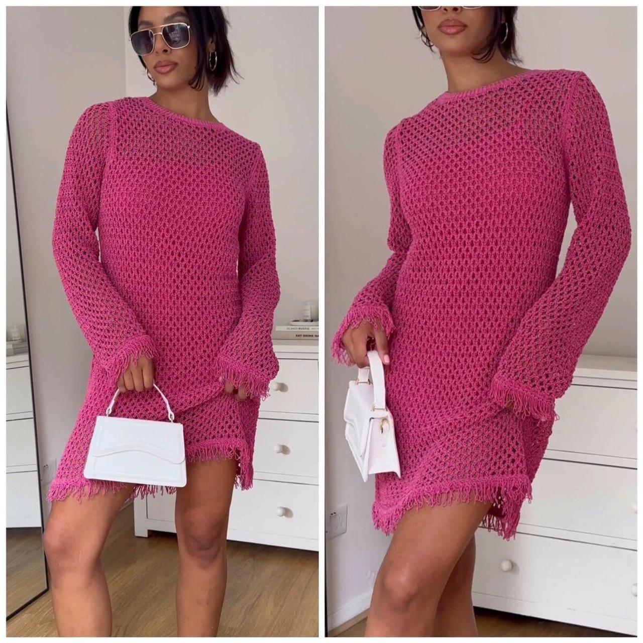 ZARA selling DAISY CROCHET PINK DRESS