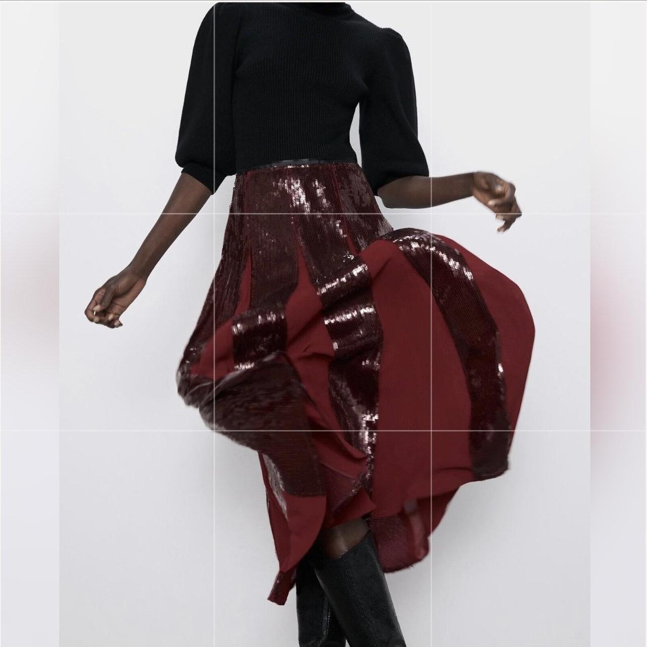 New look burgundy glitter skirt best sale