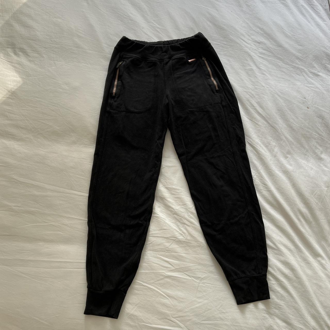 Sweaty Betty Black fleece sweatpants joggers size... - Depop