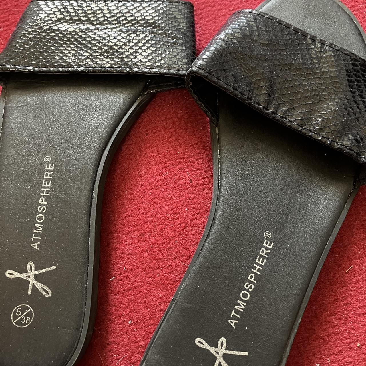 Primark sandal slides black sparkle size 5 worn once... - Depop