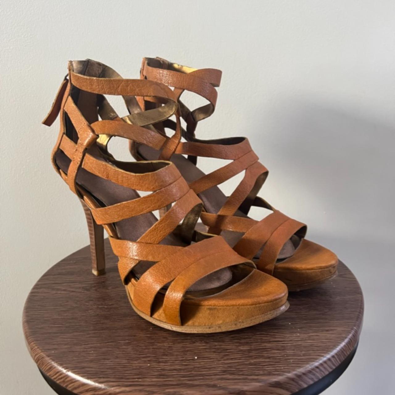 NEW Women's Patrii Gladiator High Heeled Sandals Brown Size 12 | eBay