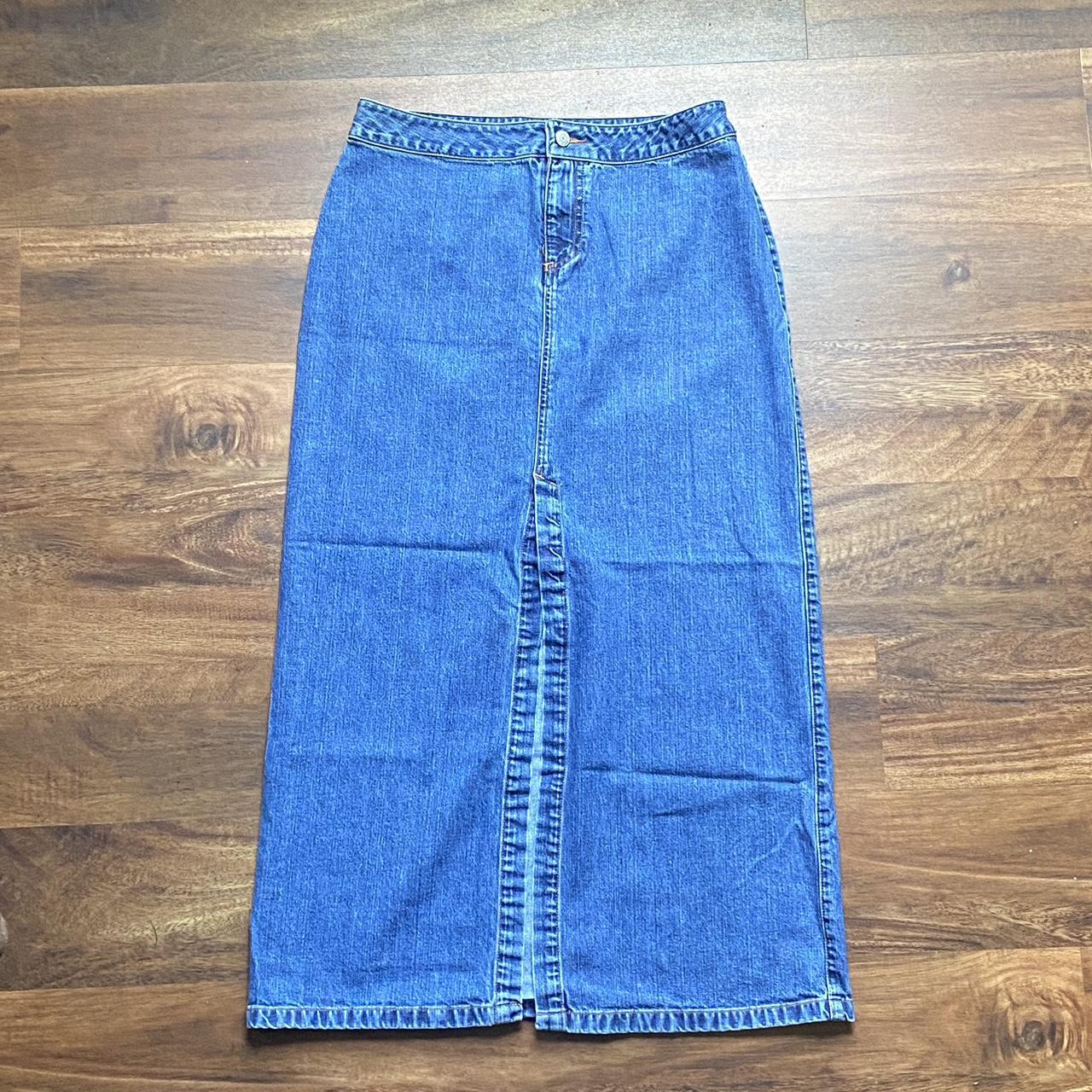 Blue Jean Denim Maxi Skirt Old Navy True Genuine... Depop