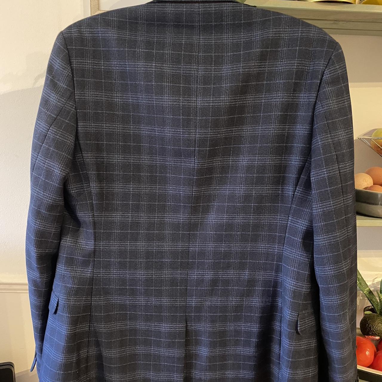 Rudie blue checked suit jacket blazer size 40 - Depop