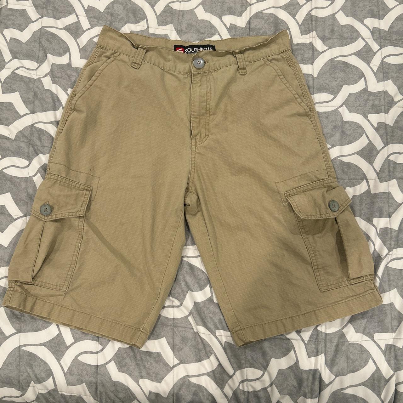 Southpole Tan Cargo Shorts Size 30 Inseam 12” Front... - Depop