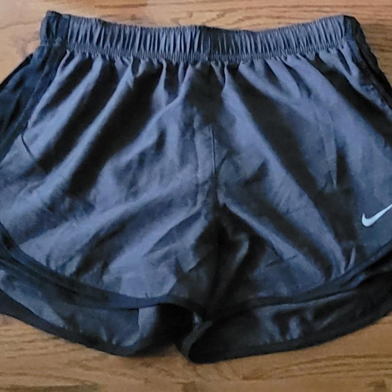 two tone blue nike dri-fit atheltic shorts teal and - Depop