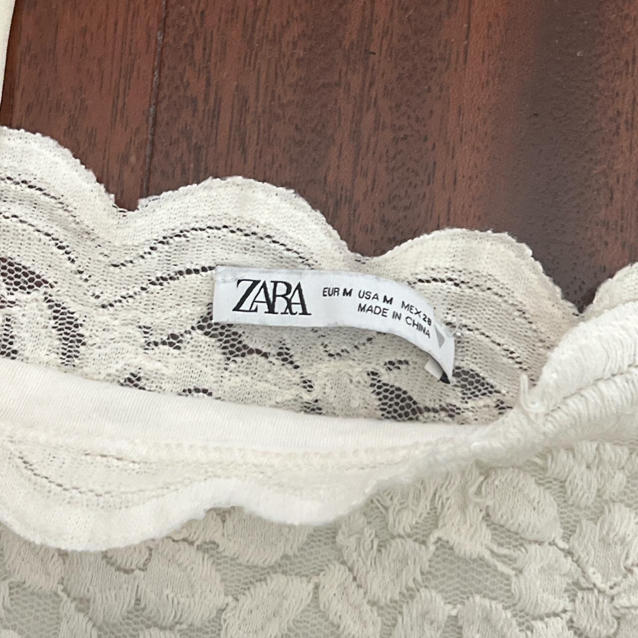 Zara White Lace Crop Top