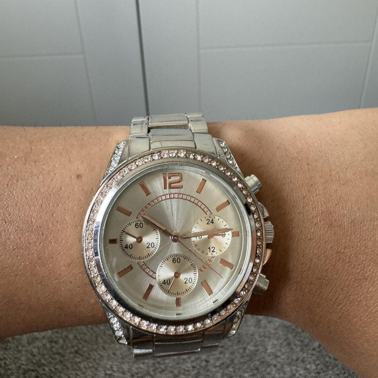 Chunky silver watch best sale