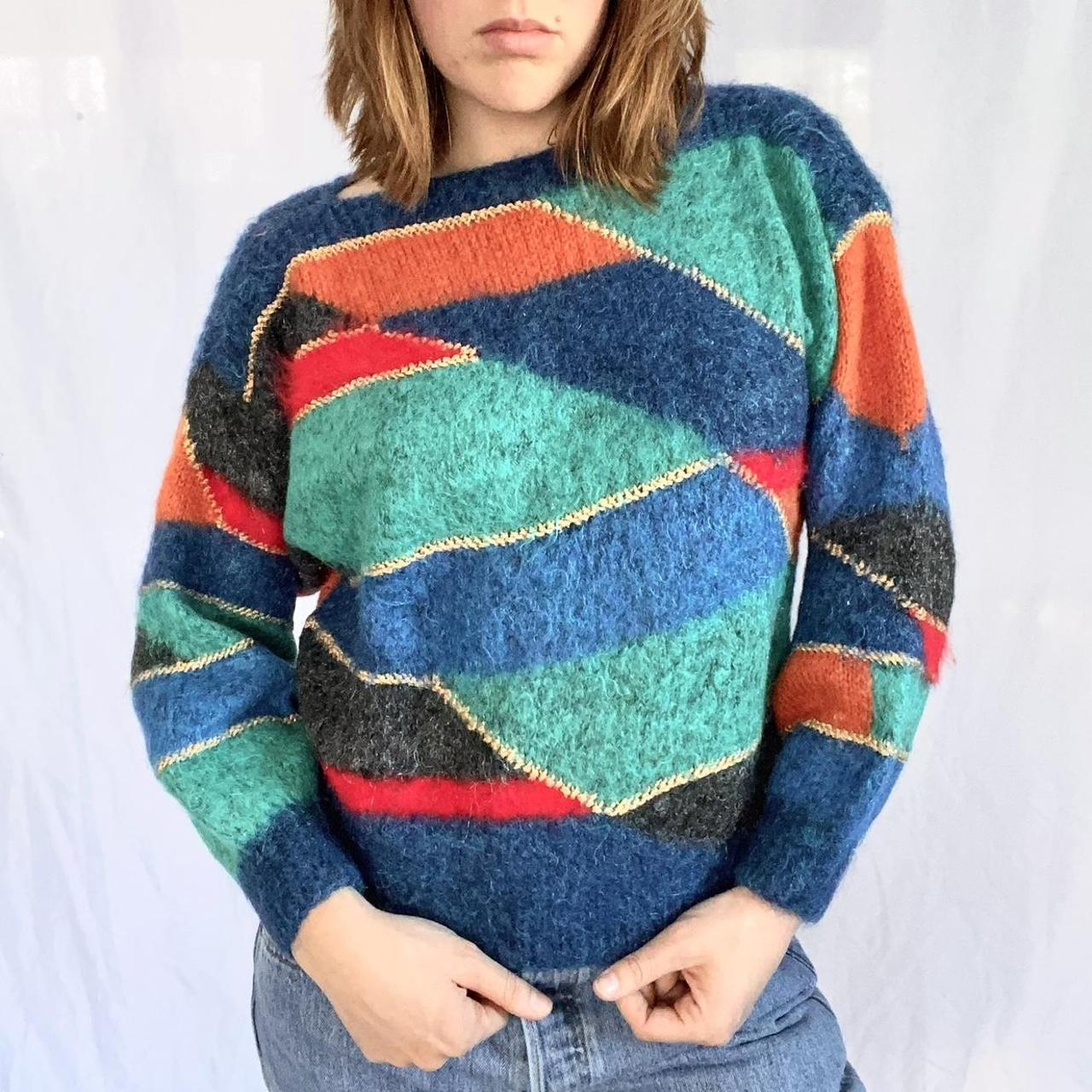 80s discount colorful sweater