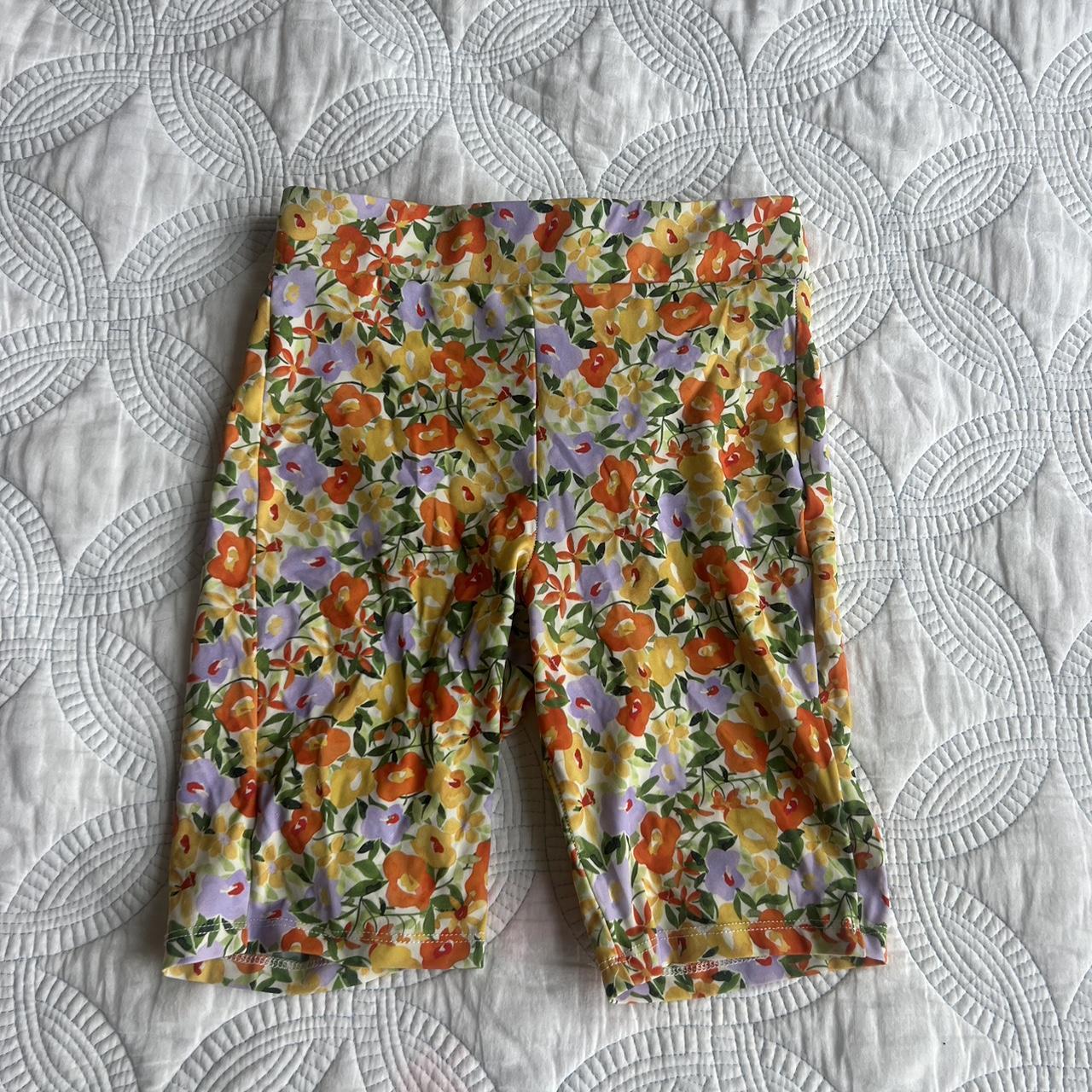 zara floral biker shorts