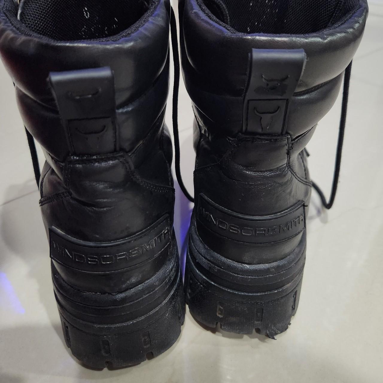 Windsor Smith Black Leather Platform Boots Size 8... - Depop