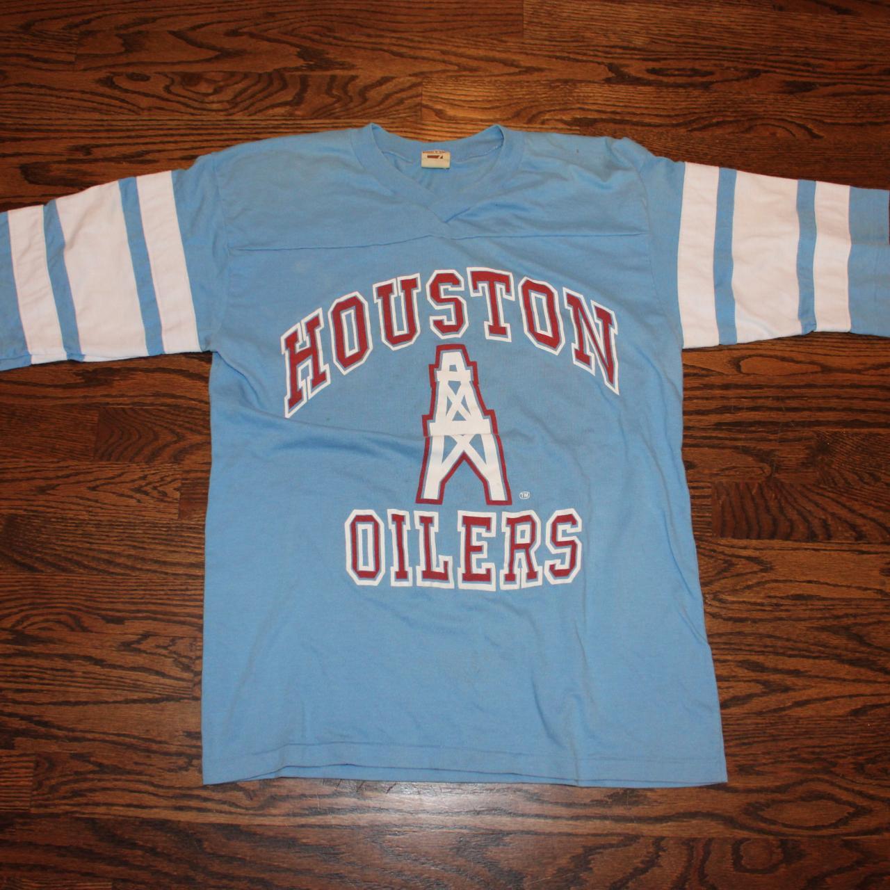 Vintage Houston Oilers Shirt Tag Logo 7 Mild... - Depop