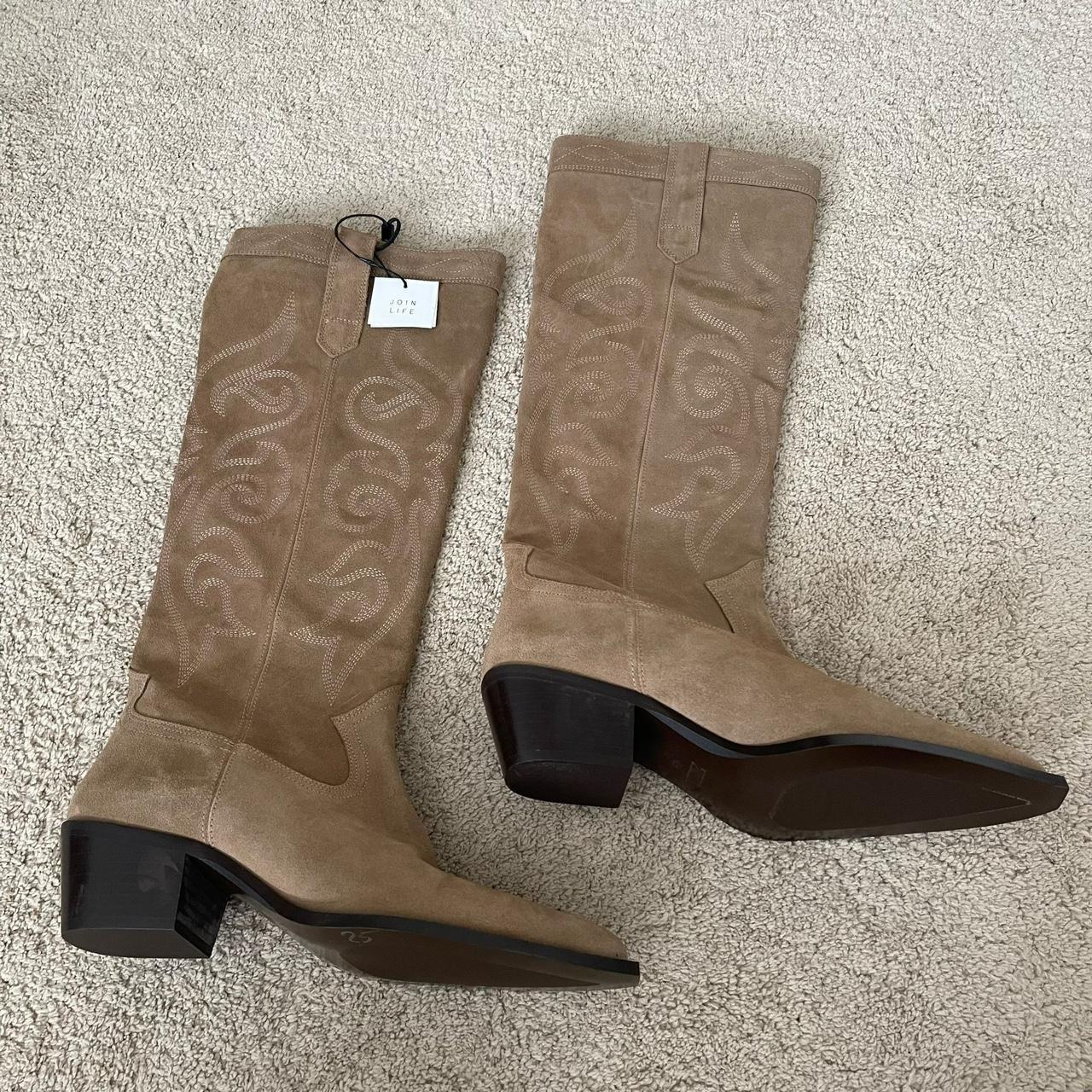 Zara suede 2024 cowboy boots