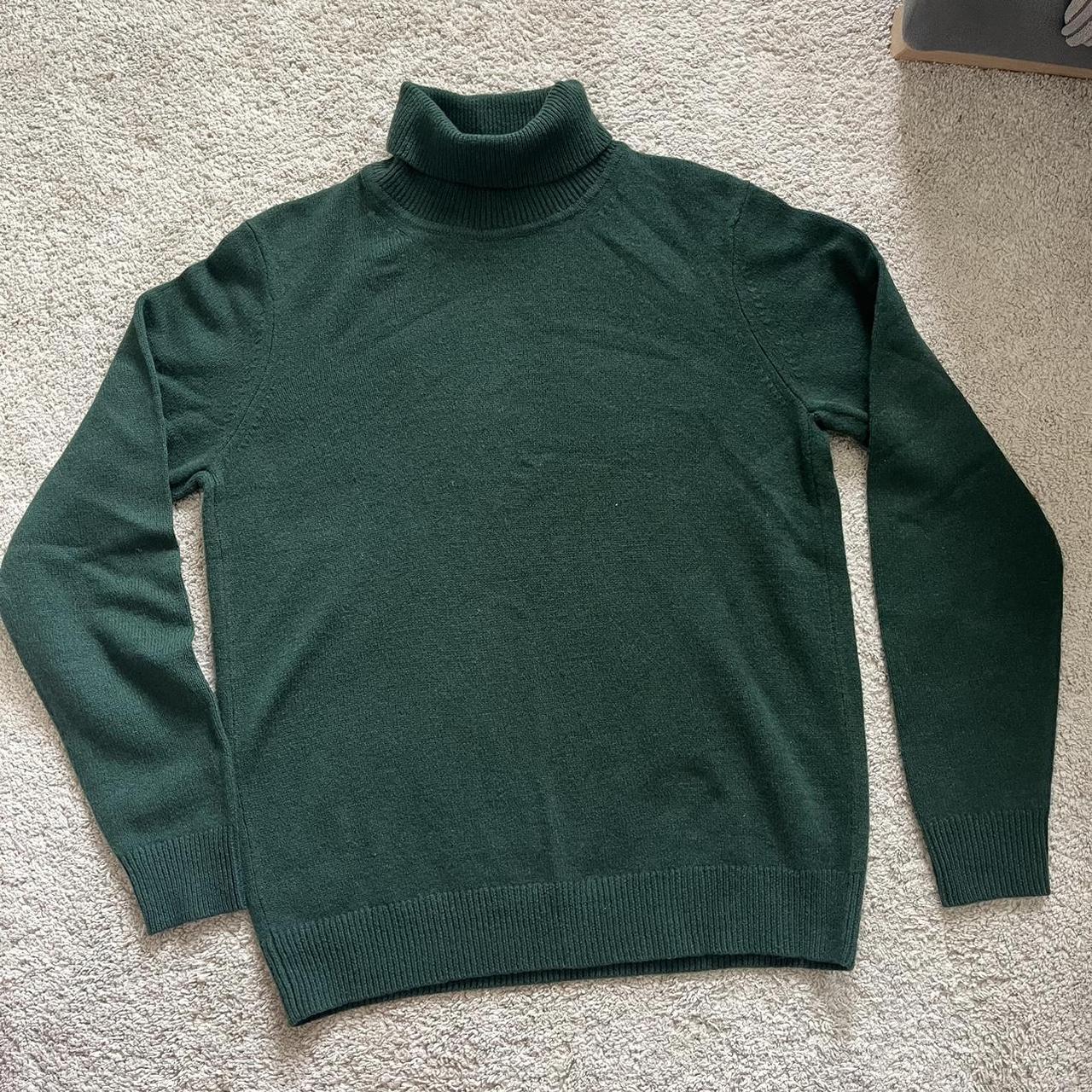 Roll Neck Jumper Emerald Green Mens Jumper Dark Green Woolly