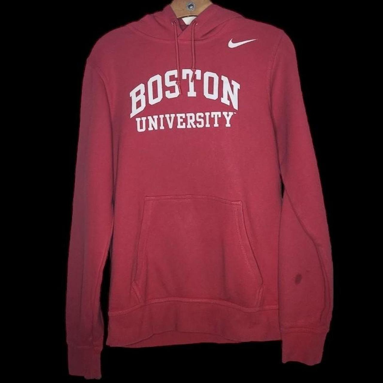 Vintage Nike Boston University Hoodie Size S Pit to - Depop