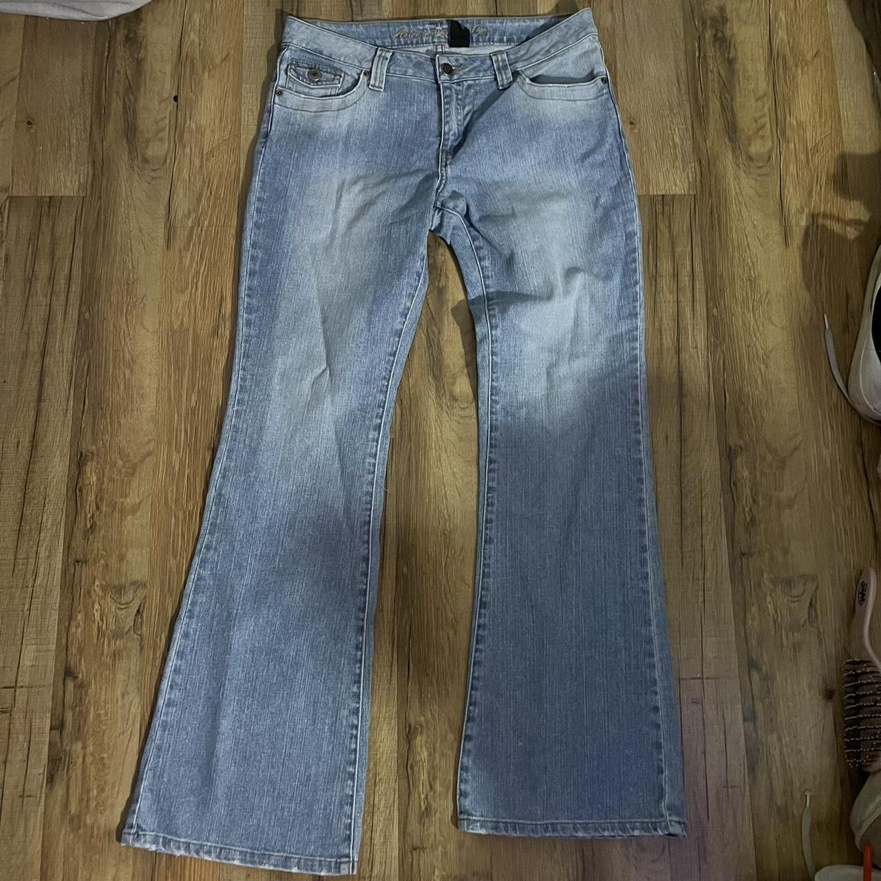 2000s light wash flare jeans. super 2000s and y2k. #y2k - Depop