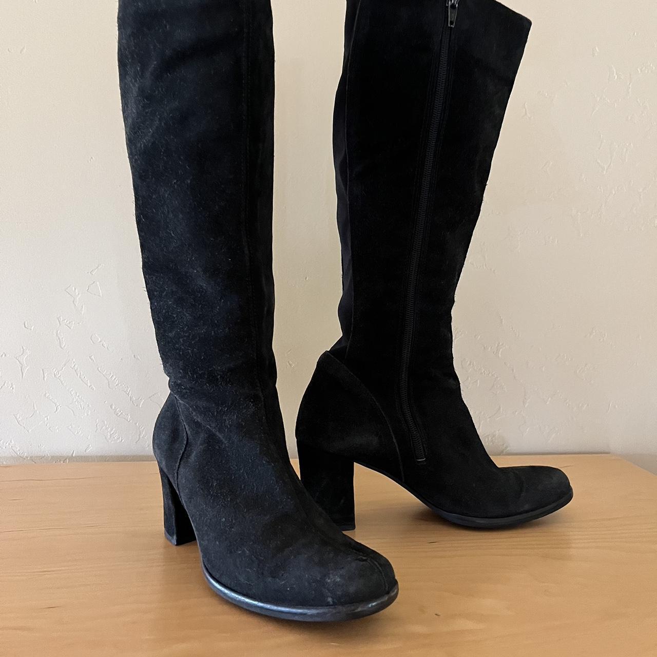 vintage black suede Aquatalia by Marvin K. heeled