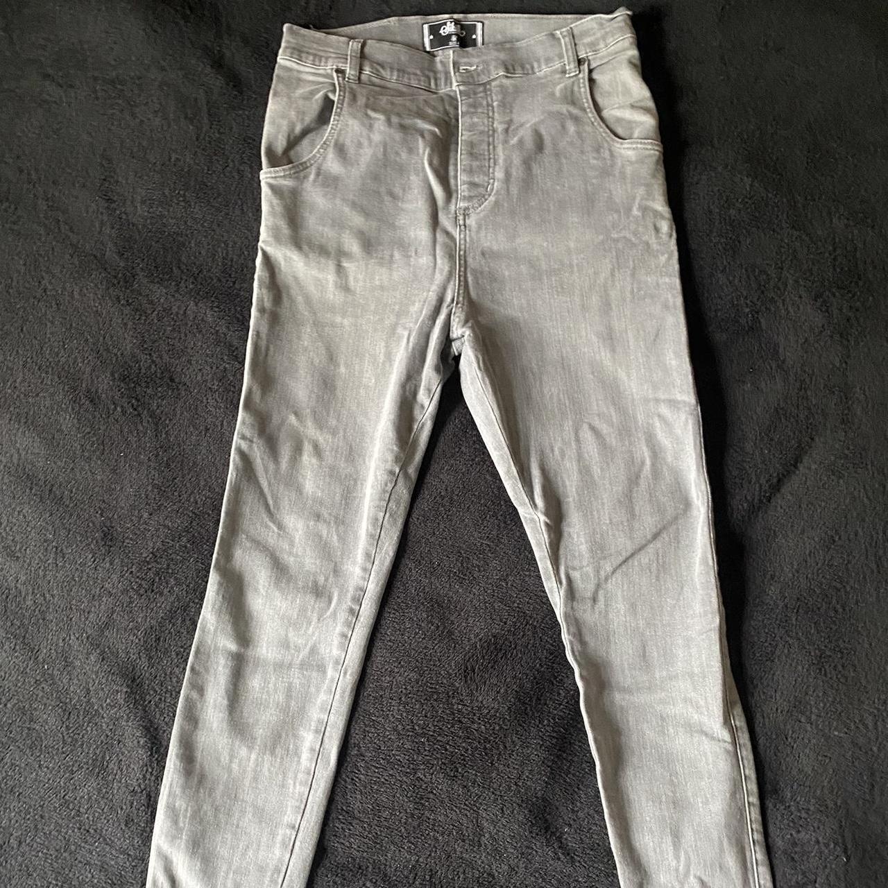 SikSilk Drop Crotch Skinny Jeans Colour Grey Depop