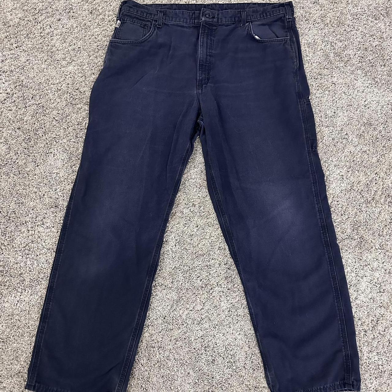 Carhartt Men's Blue and Navy Trousers | Depop