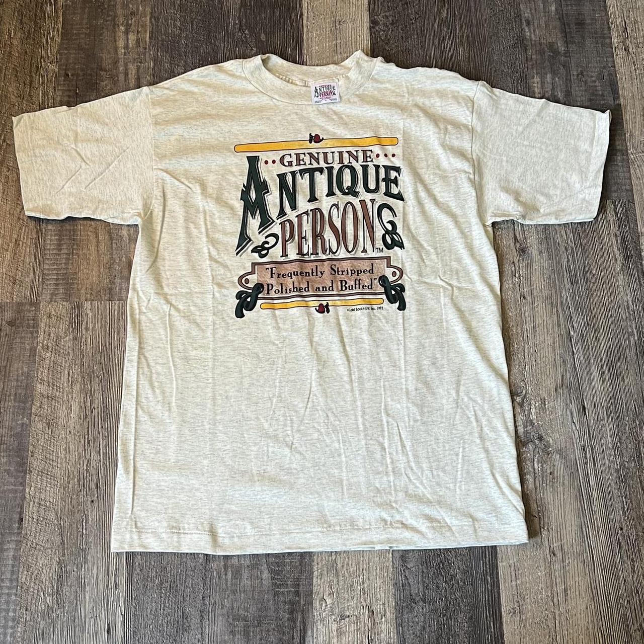 Vintage 1993 Genuine Antique Person Tee Size... - Depop